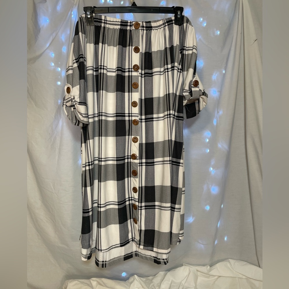 J for Justify Black and White Plaid Dress